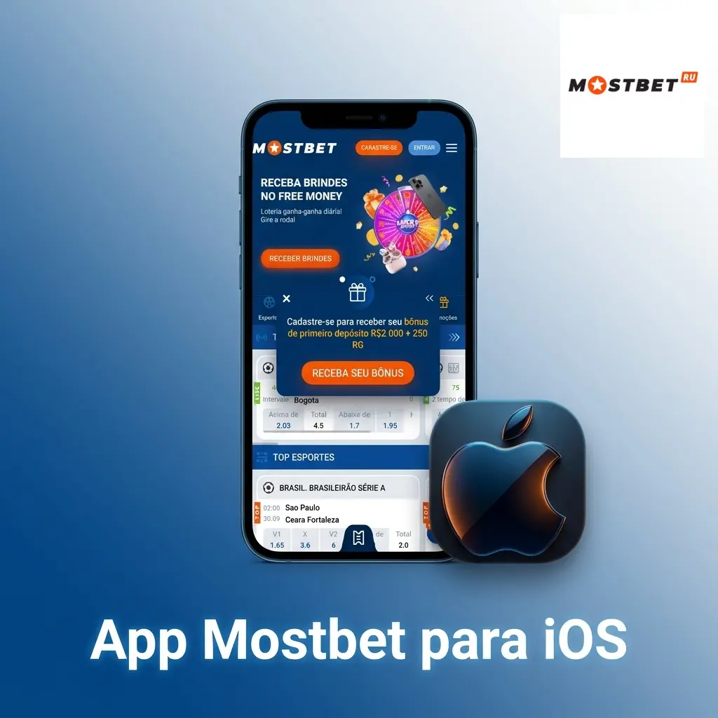 Aplicativo Mostbet para iOS disponível para iPhone e iPad com apostas esportivas e cassino ao vivo