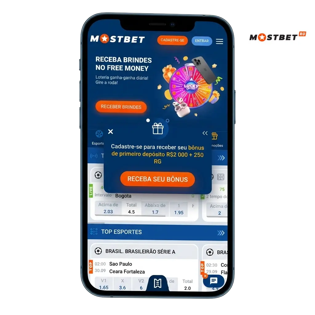 Baixe o app Mostbet para Android e iOS no Brasil, com apostas, cassino, Pix e bônus de até BRL 3.500
