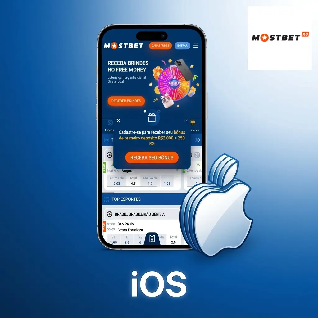 Instalação do app Mostbet para iOS no iPhone e iPad com iOS 12.0 ou superior via App Store