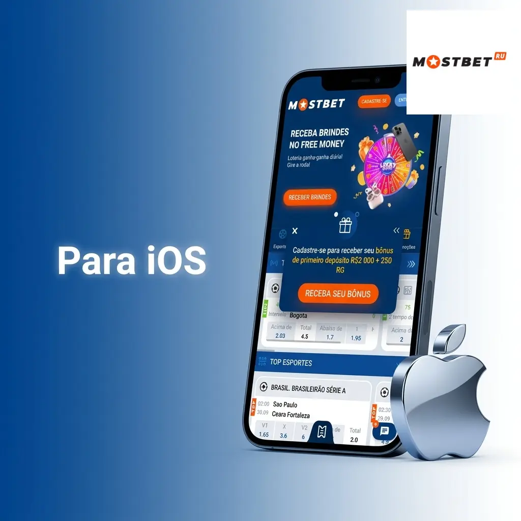 Aplicativo Mostbet para iOS disponível na App Store para iPhones e iPads com iOS 12.0 ou superior