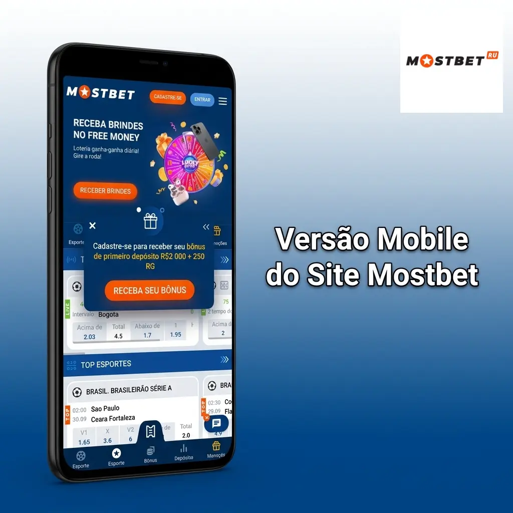 Versão mobile do site Mostbet acessível em smartphones e tablets para apostas esportivas e jogos de cassino